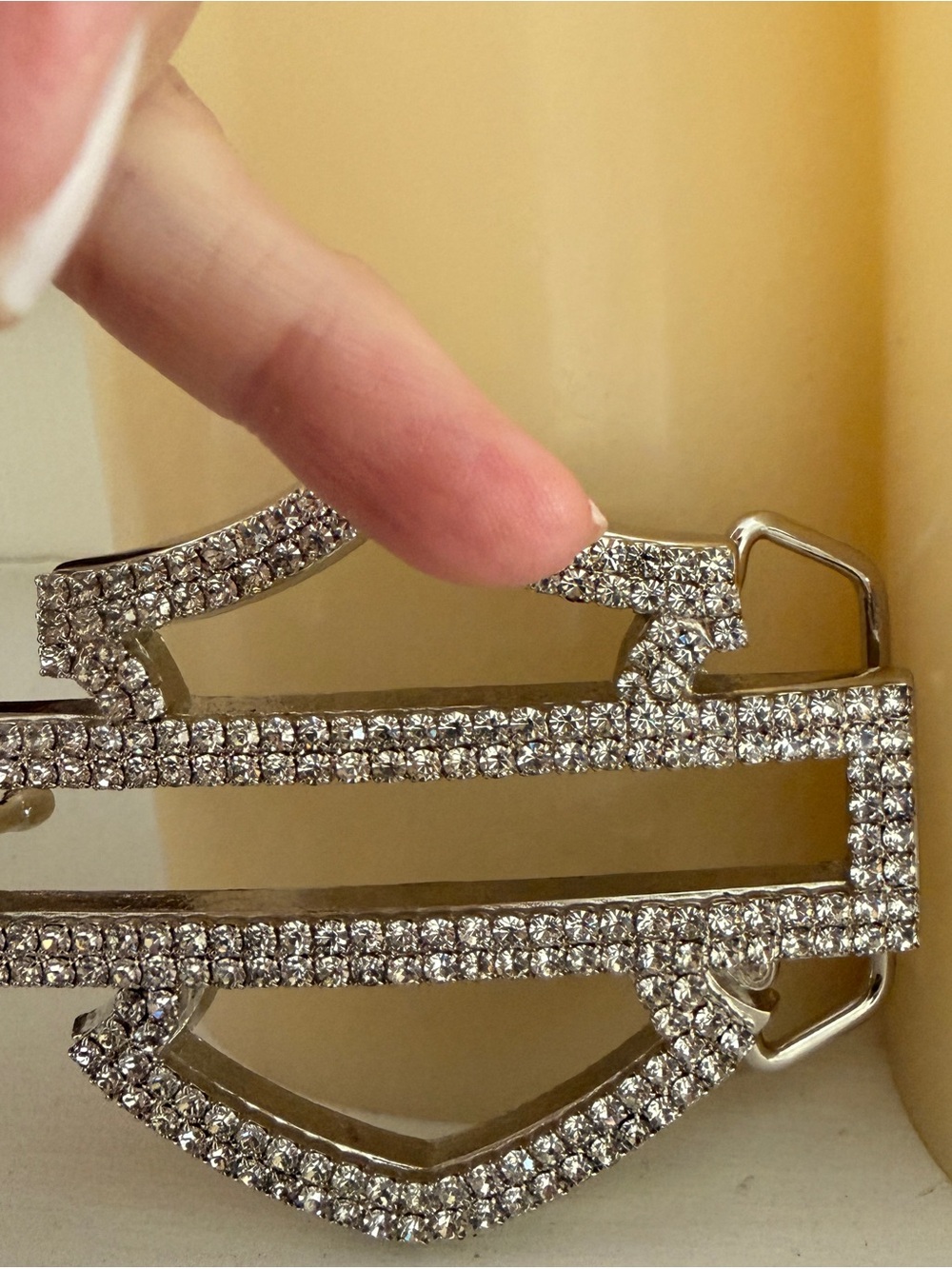 Harley-Davidson Belt Buckle Bar & Shield Women’s 2005 w/ Rhinestones, NEW pls rd - Picture 7 of 12